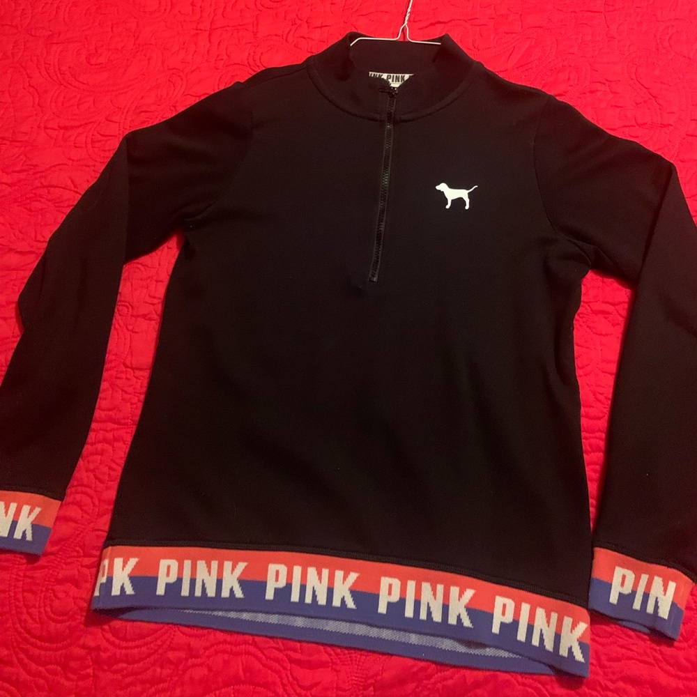 Pink brand half zip sweatshirt